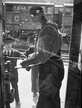 ENGINE DRIVER ON FOOTPLATE STATION MASTERR